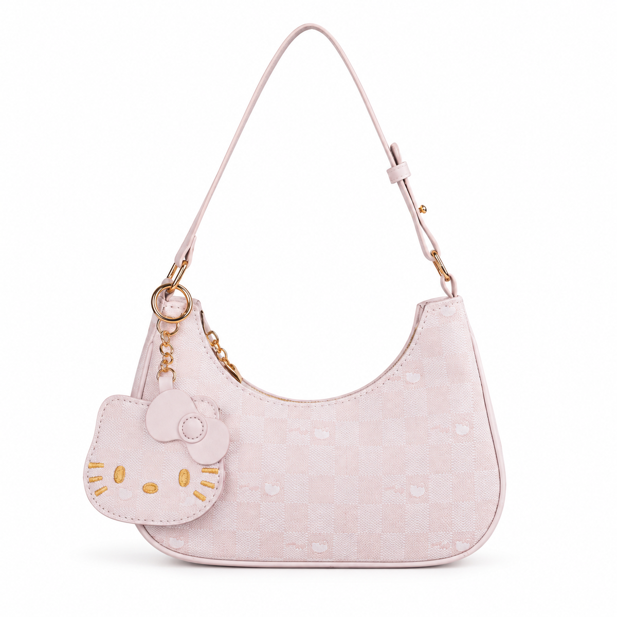 Blush Pink Vegan Leather Shoulder Bag-4