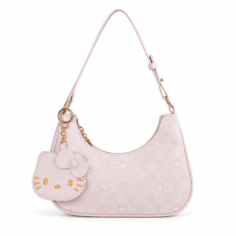 Blush Pink Vegan Leather Shoulder Bag-4