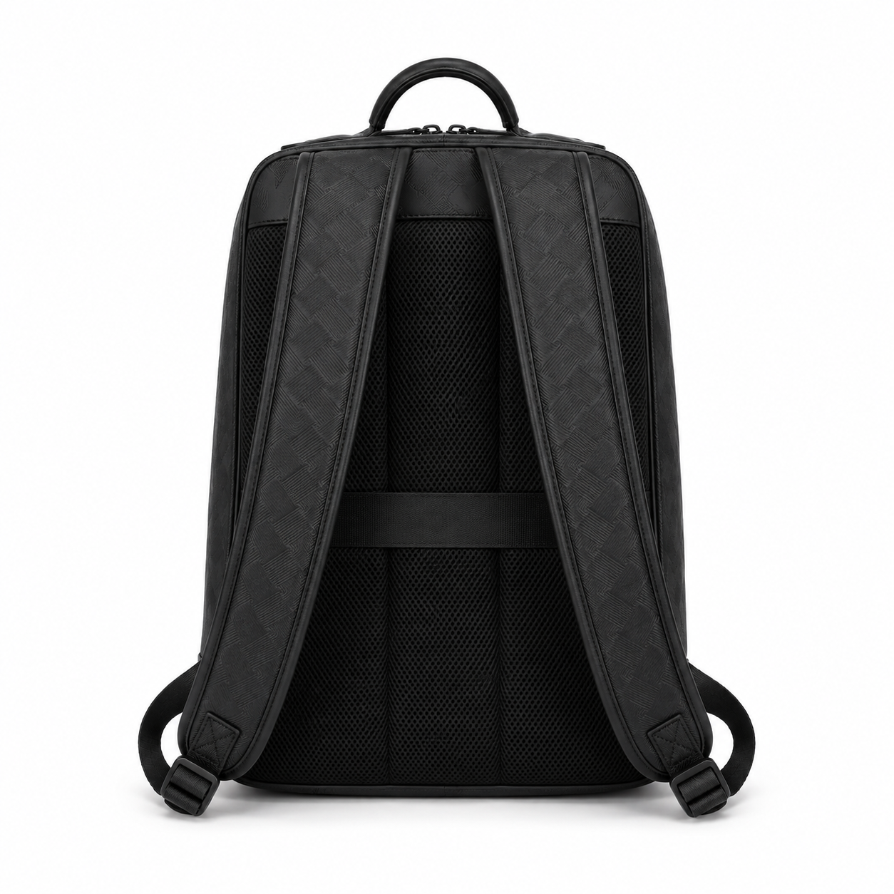 Large Black Textured Business Backpack – Premium Multi-Compartment Travel & Laptop Bag-4