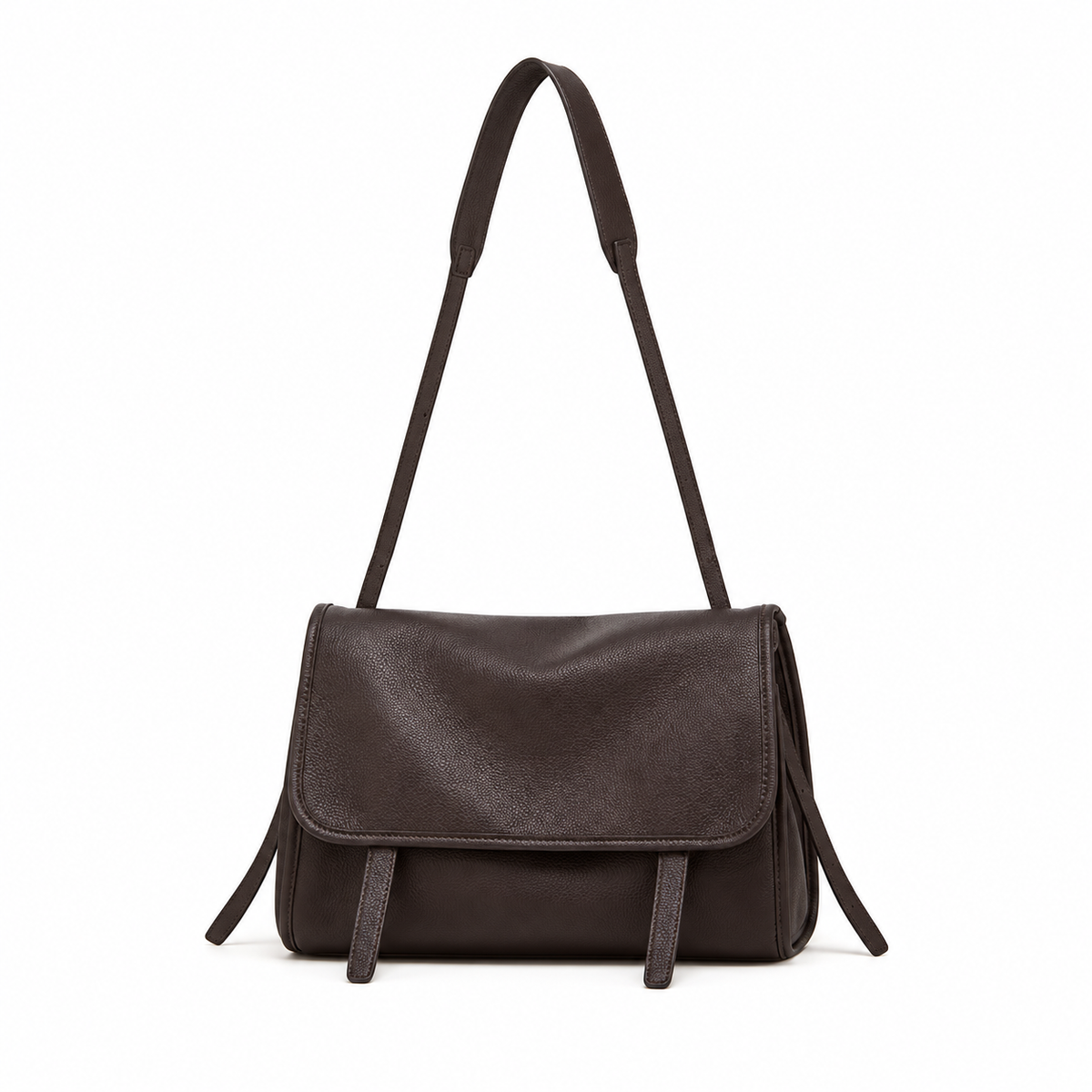 Women’s Espresso Brown Textured Messenger Bag-4