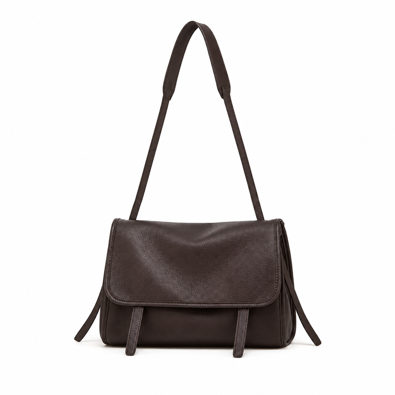Women’s Espresso Brown Textured Messenger Bag-4