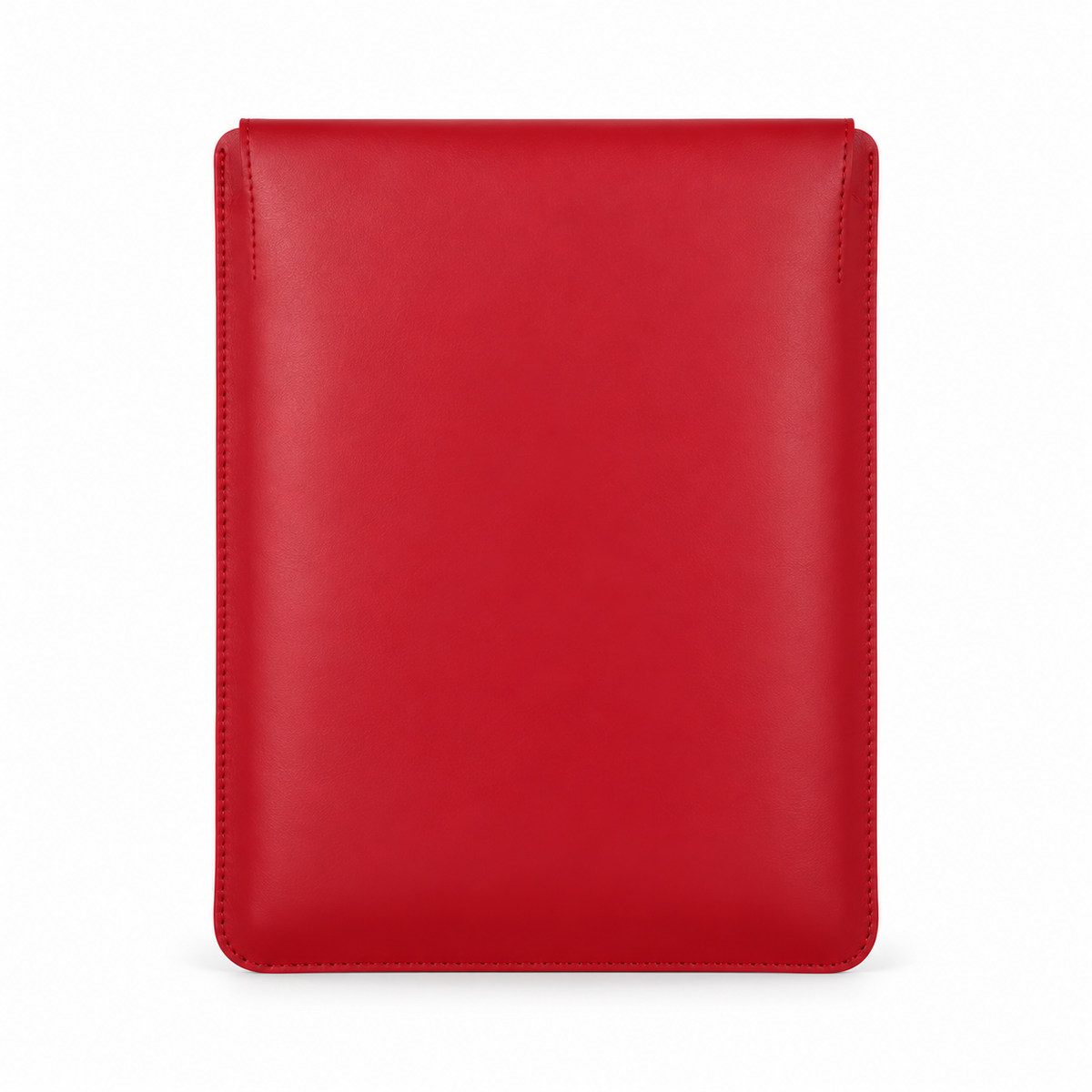 Red Leather Laptop Bag With Button-2