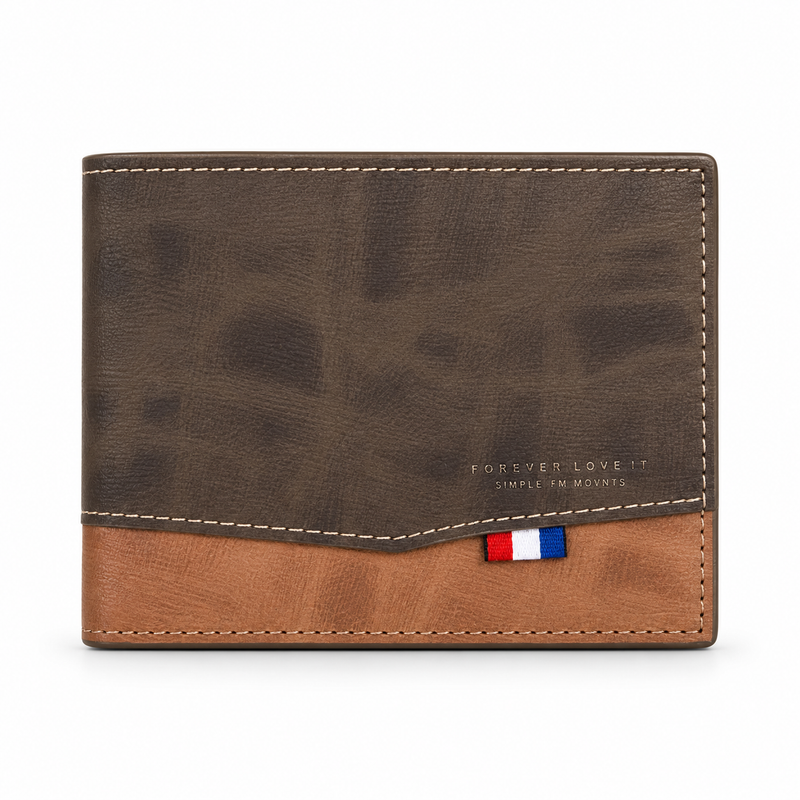 Classic Brown Contrast Panel Bifold Wallet-4
