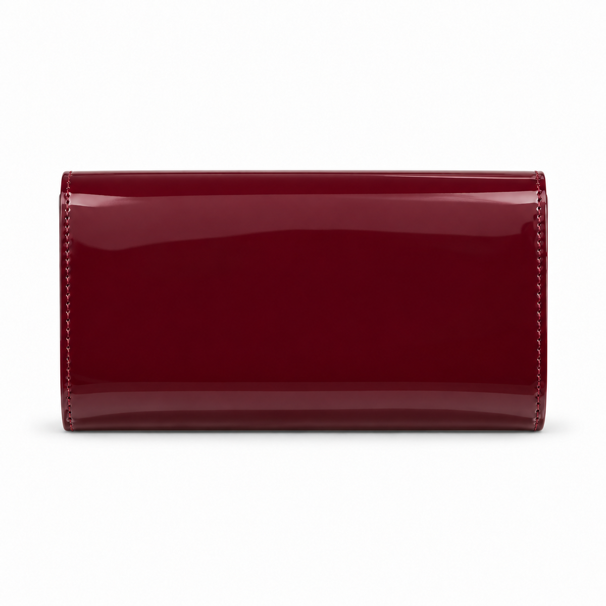 Glossy Burgundy Patent Envelope Clutch Bag-2