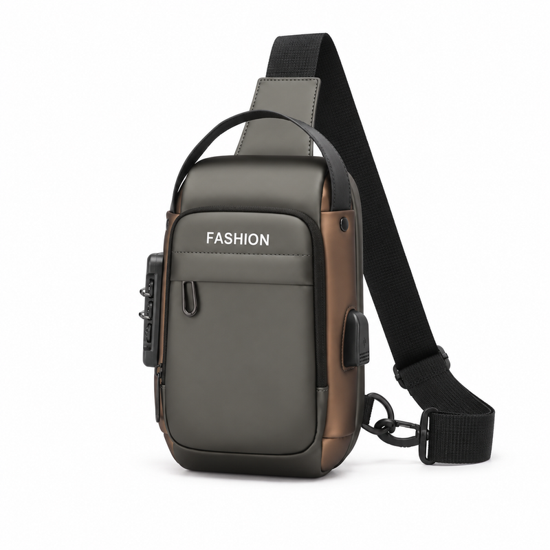 Modern Grey Brown Crossbody Sling Bag-4