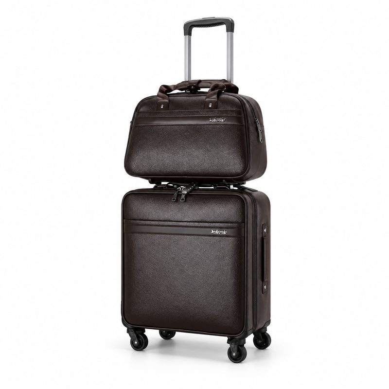 Dark Brown Trolley Suitcase Travel Set-3