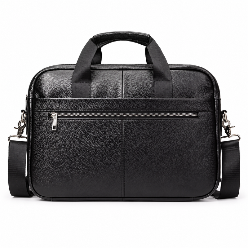 Classic Black Leather Briefcase For Professionals-2