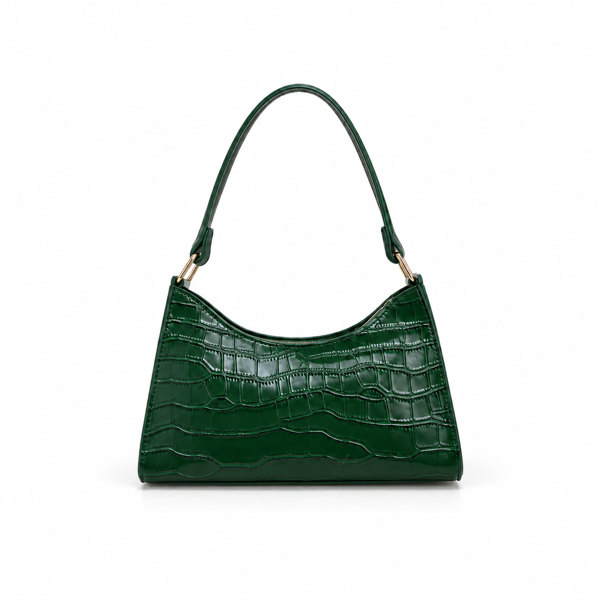 Emerald Croc Embossed Shoulder Handbag Purse-2