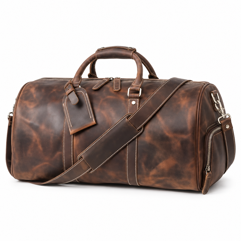 Vintage Coffee Brown Overnight Travel Bag-3