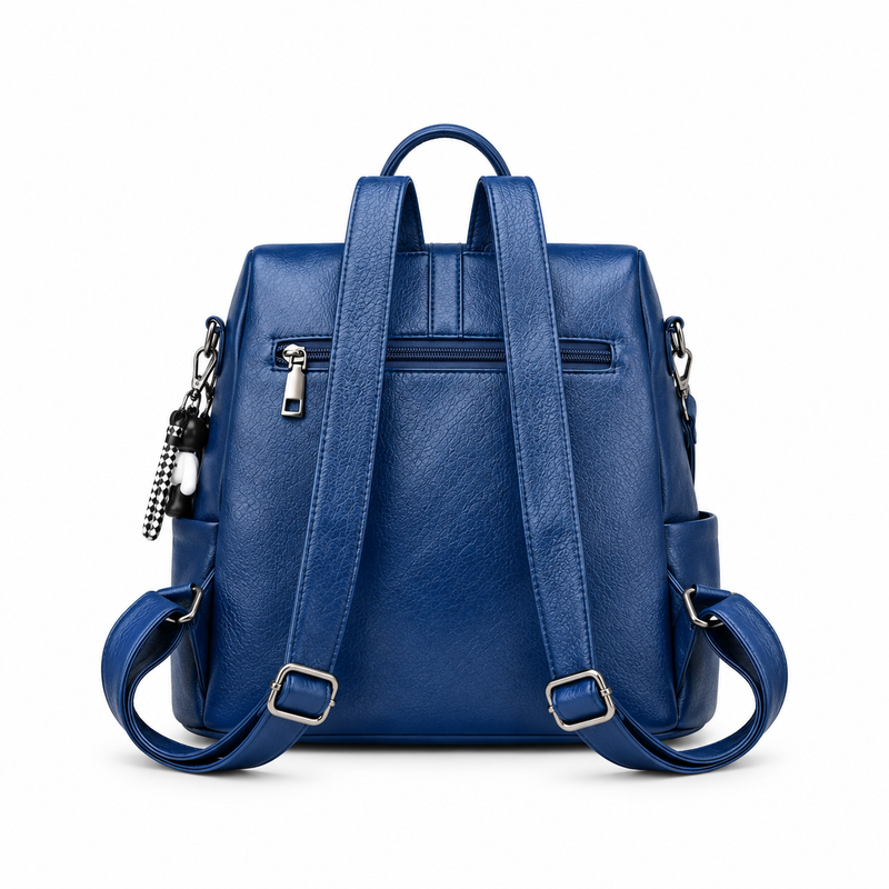 Blue Bow Accent Convertible Backpack Handbag-2