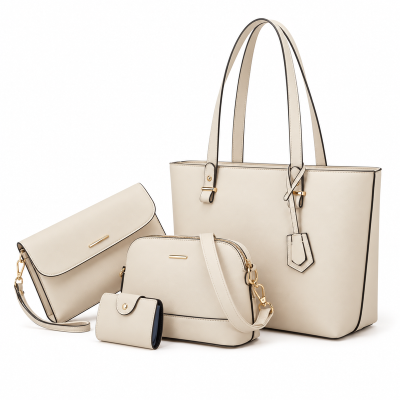 Elegant Ivory Four Piece Handbag Set-2