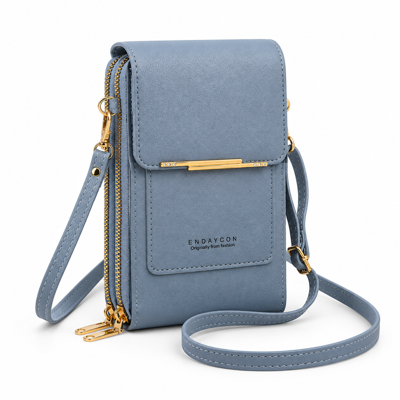 Blue Grey Compact Crossbody Phone Bag-4