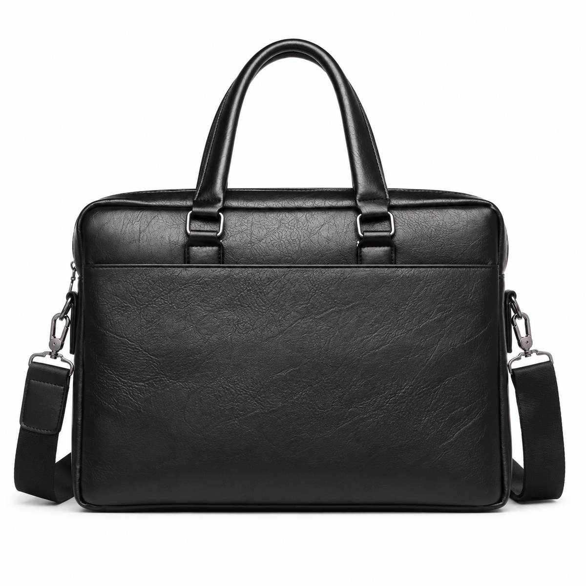 Classic Black Leather Briefcase For Professionals