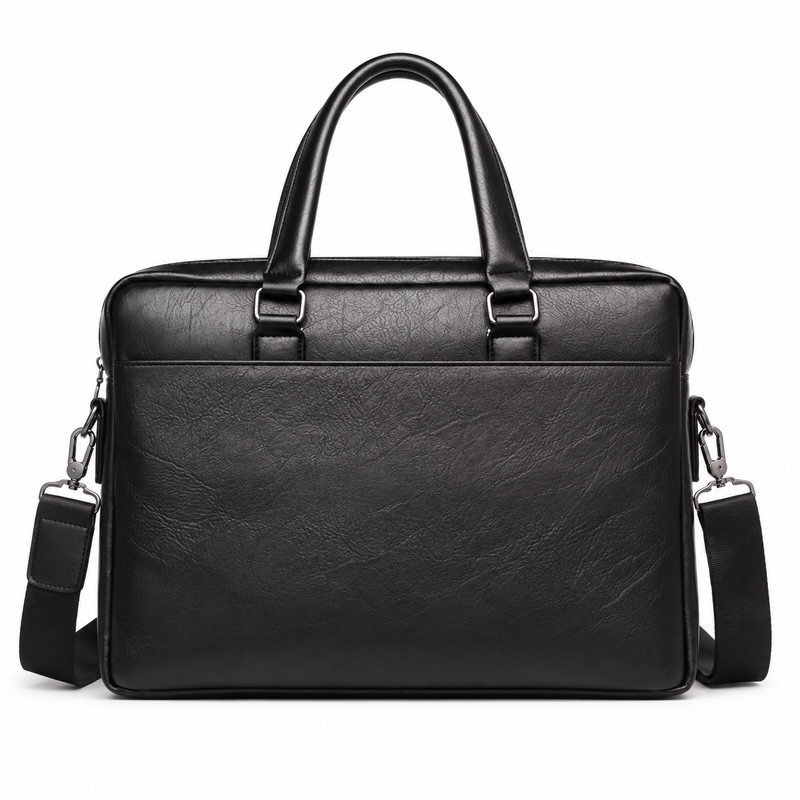 Classic Black Leather Briefcase For Professionals-2