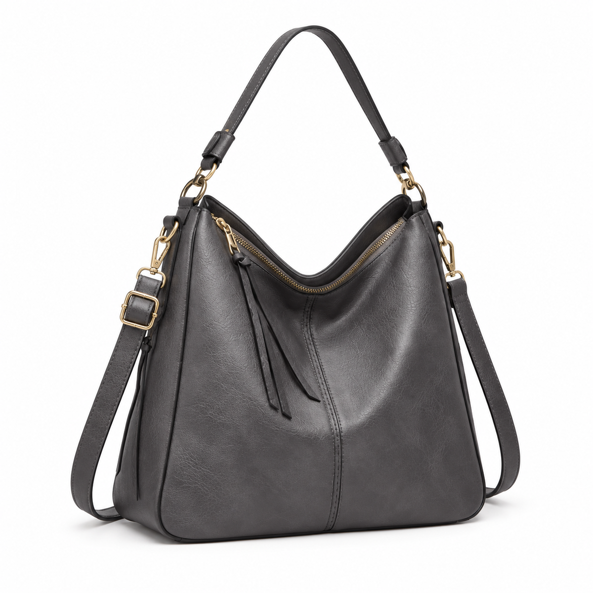 Charcoal Grey Hobo Shoulder Crossbody Bag