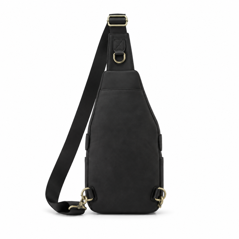 Vintage Black Adjustable Crossbody Sling Bag-2