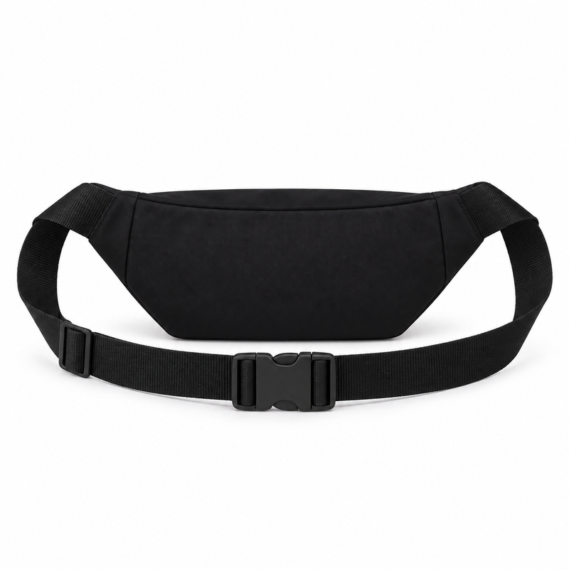 Black Waist Bag With Gold Zippers-2