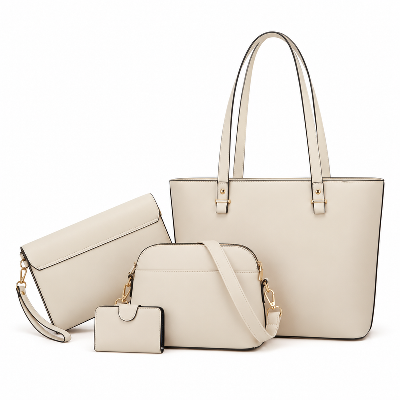 Elegant Ivory Four Piece Handbag Set-3