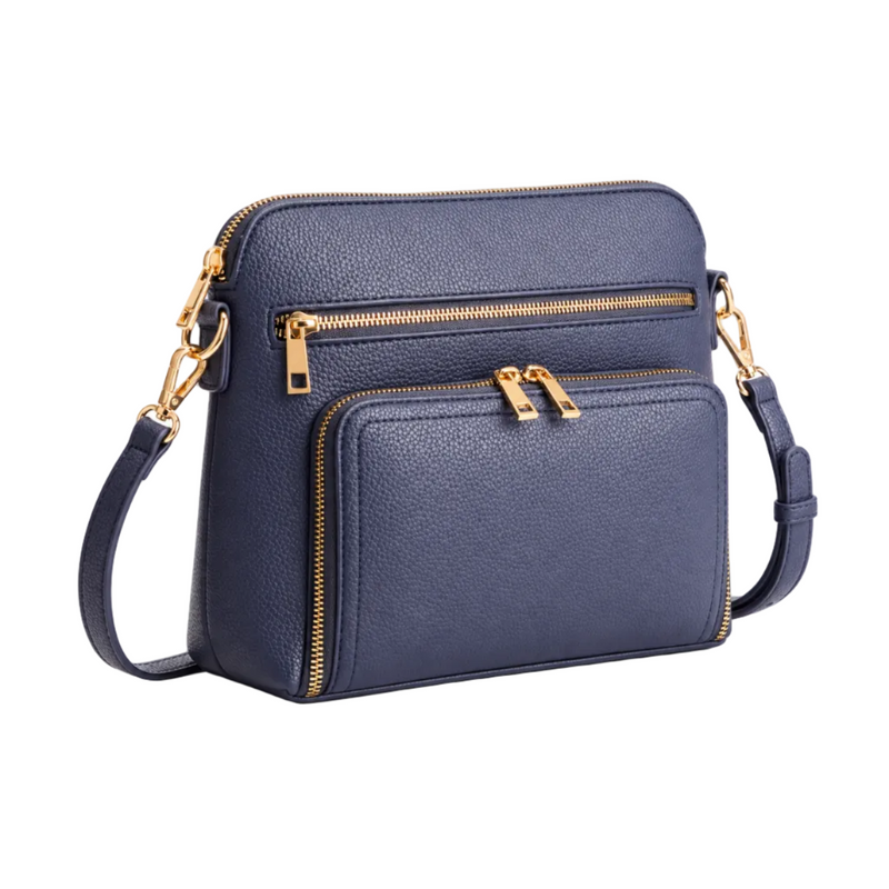 Elegant Blue Violet Textured Crossbody Bag-1