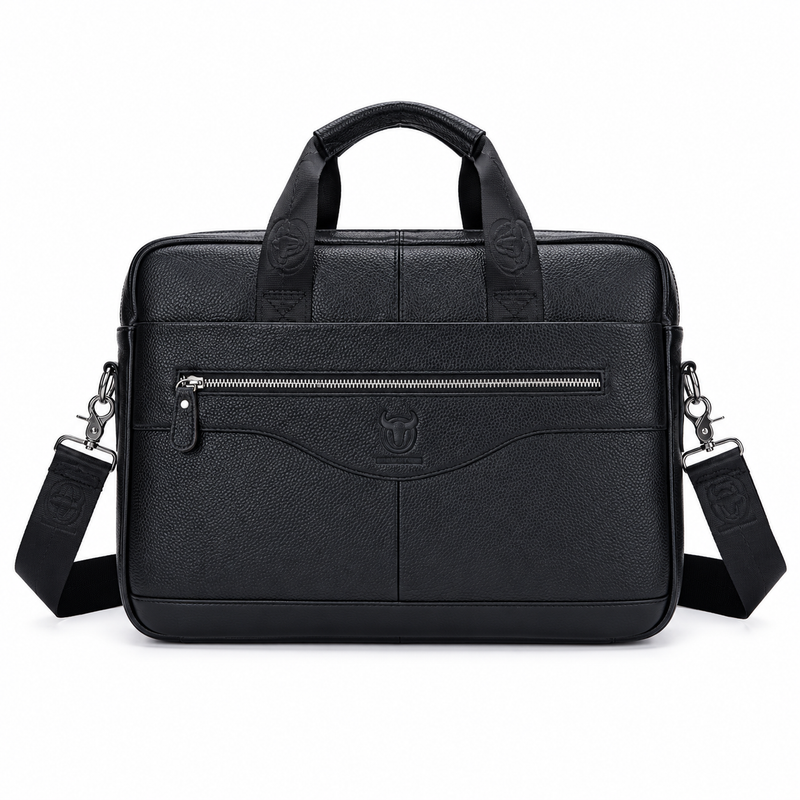 Classic Black Leather Briefcase For Professionals-4