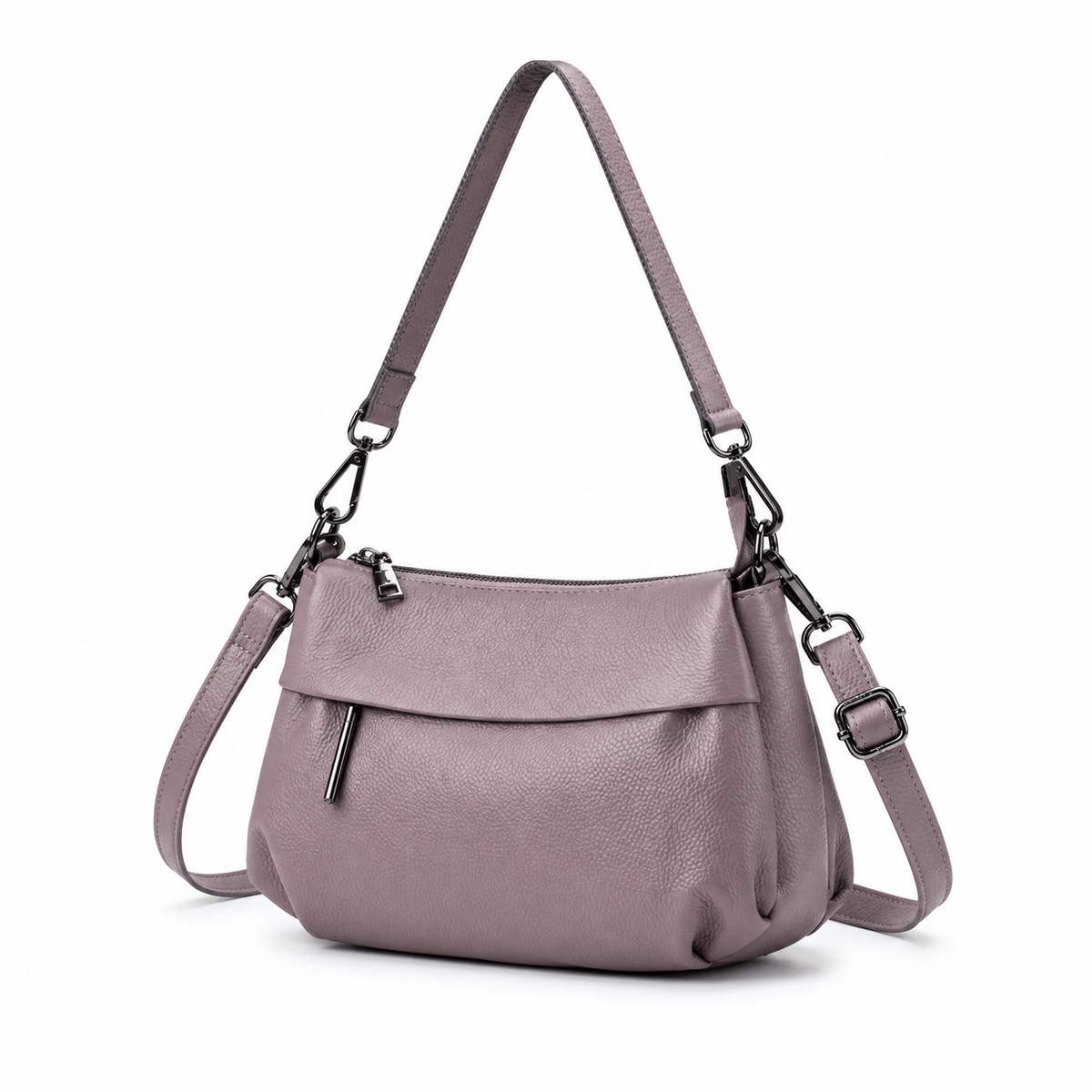 Elegant Purple Crossbody Bag With Straps-3