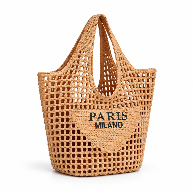 Paris Milano Open Weave Crochet Tote-1