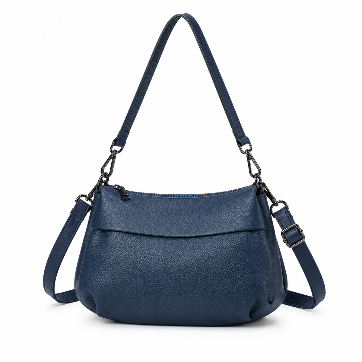 Navy Blue Textured Shoulder Crossbody Bag-3