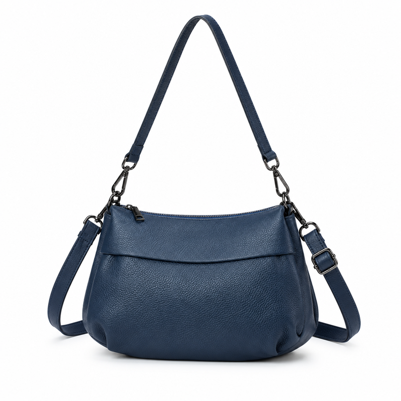 Navy Blue Textured Shoulder Crossbody Bag-3