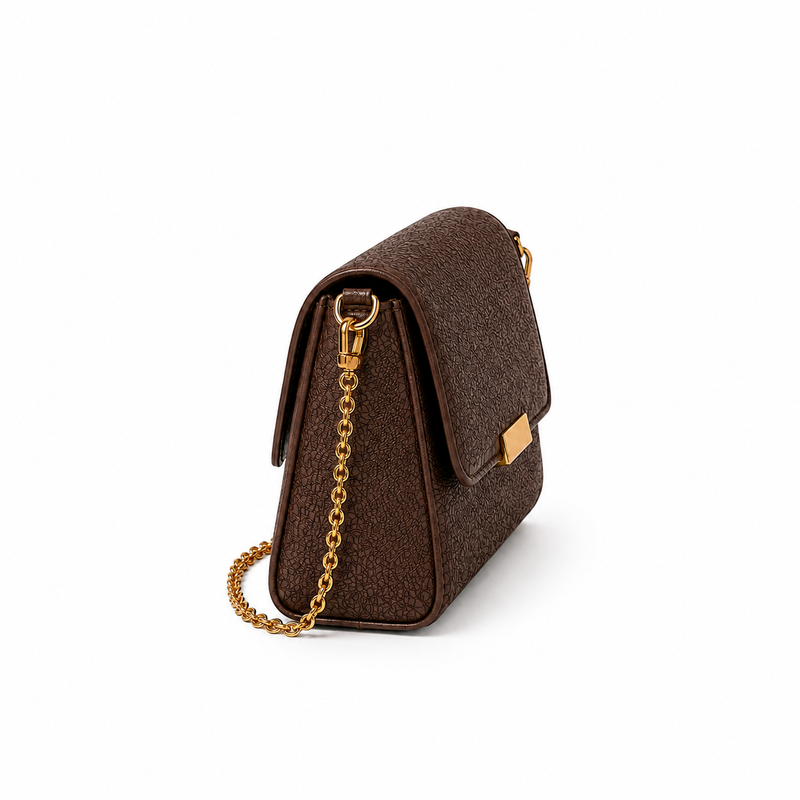Chocolate Mosaic Textured Crossbody Handbag-4