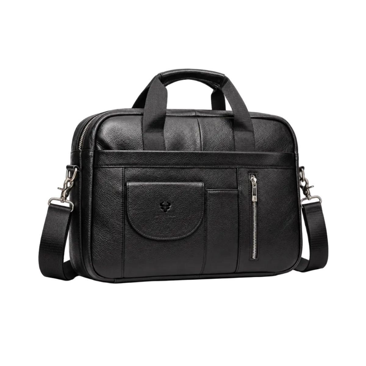 Classic Black Leather Briefcase For Professionals-1