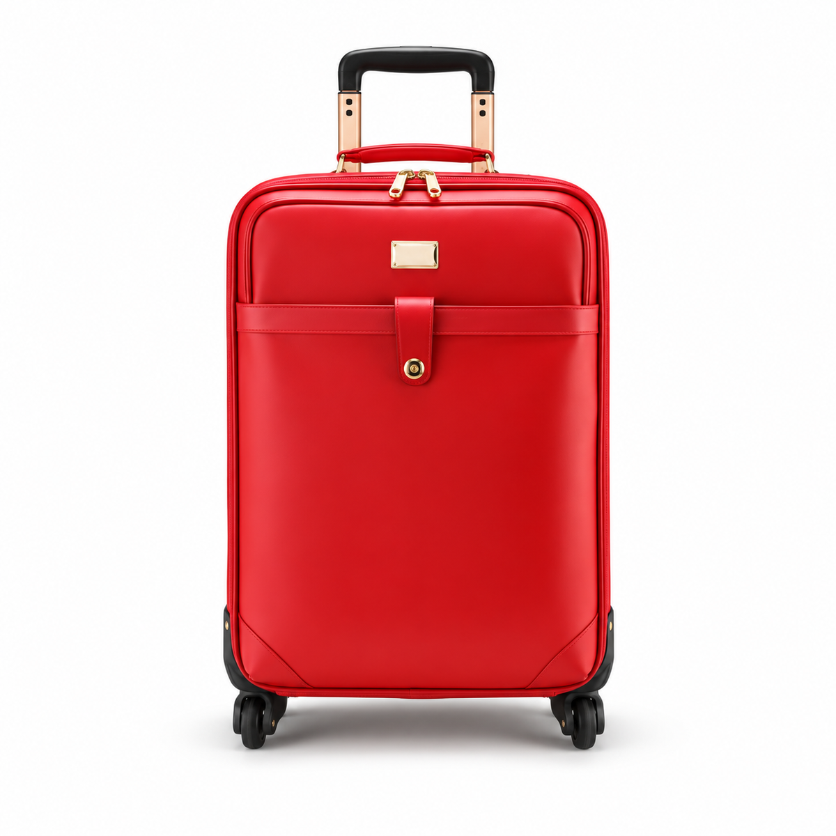 Elegant Red Rolling Suitcase With Wheels-3