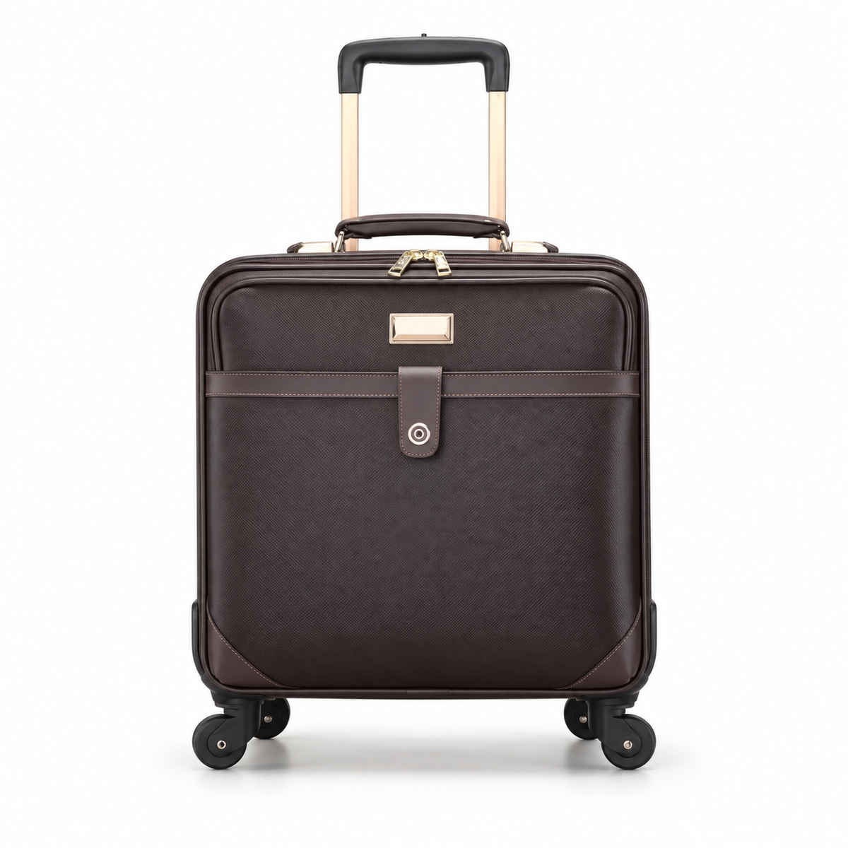 Brown Business Trolley Bag With Wheels-3