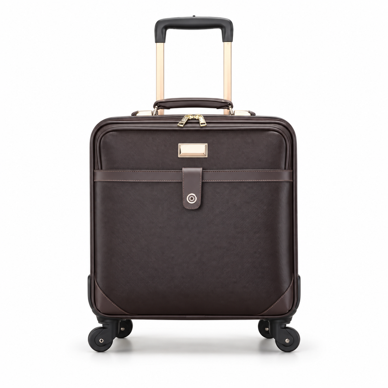 Brown Business Trolley Bag With Wheels-3