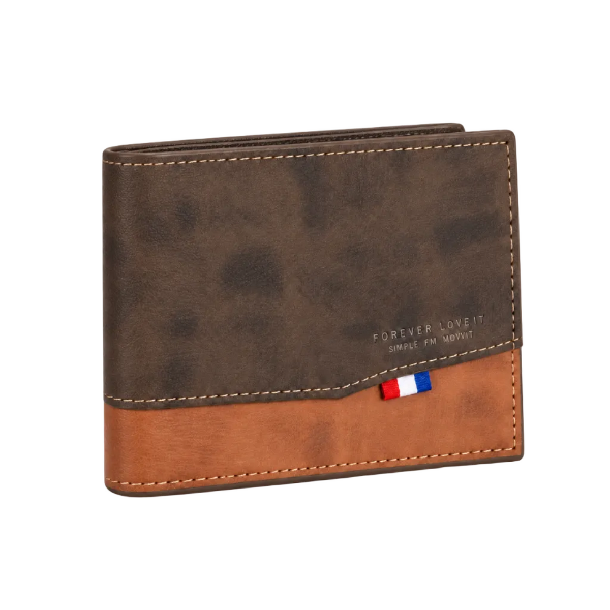 Classic Brown Contrast Panel Bifold Wallet