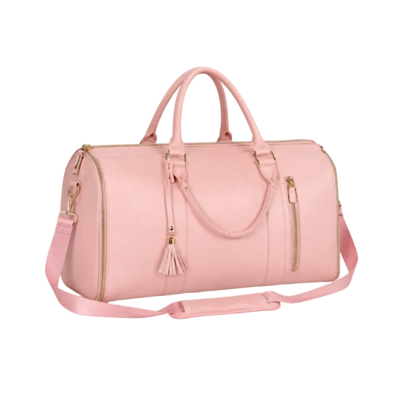 Pink Convertible Garment Duffel Overnight Bag-1