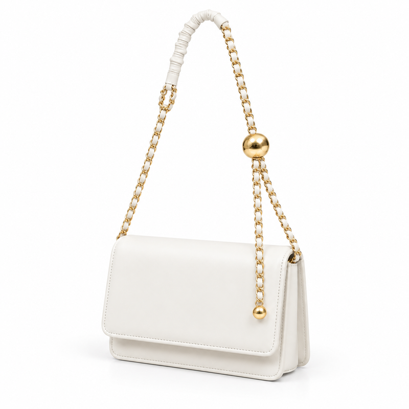 Elegant White Gold Chain Shoulder Bag-3