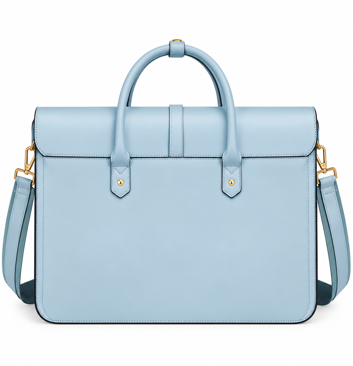 Powder Blue Bow Leather Laptop Bag
