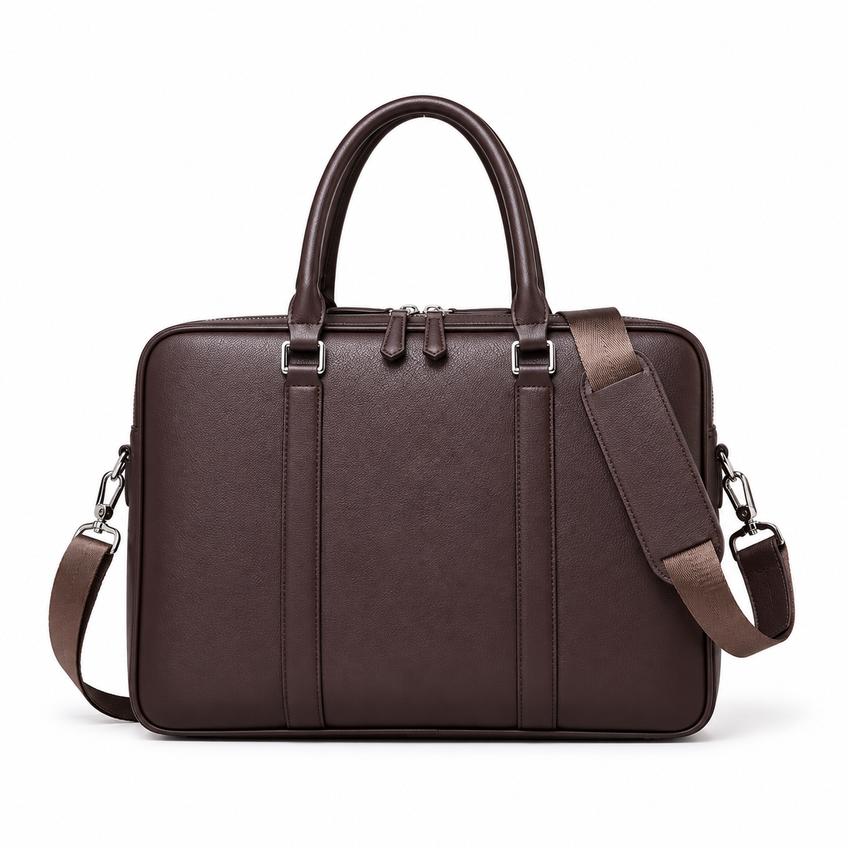 Classic Brown Leather Laptop Briefcase Bag-3