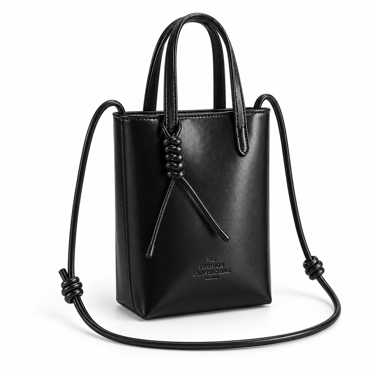 Elegant Black Mini Crossbody Tote Bag-1