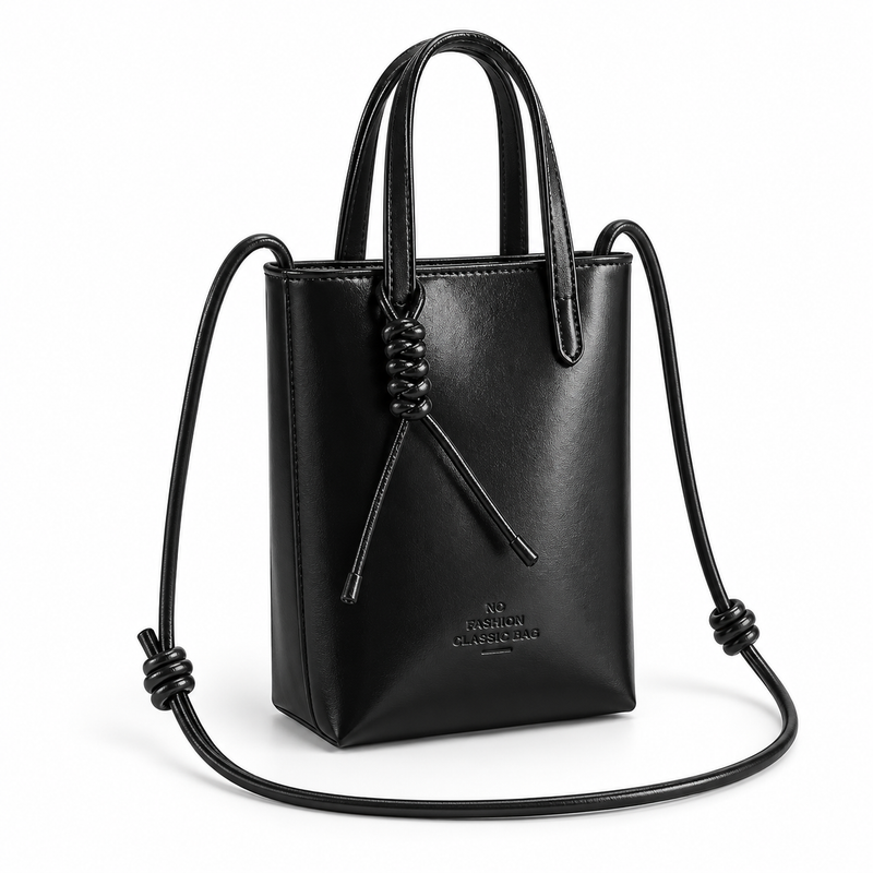 Elegant Black Mini Crossbody Tote Bag-1