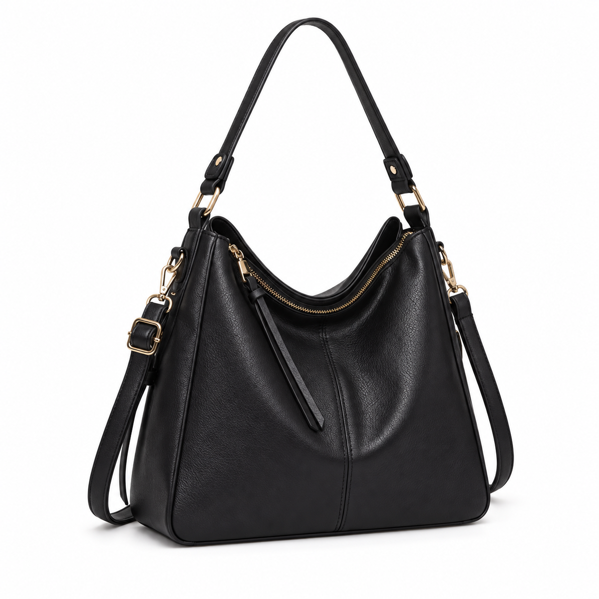 Classic Black Hobo Shoulder Crossbody Bag-1
