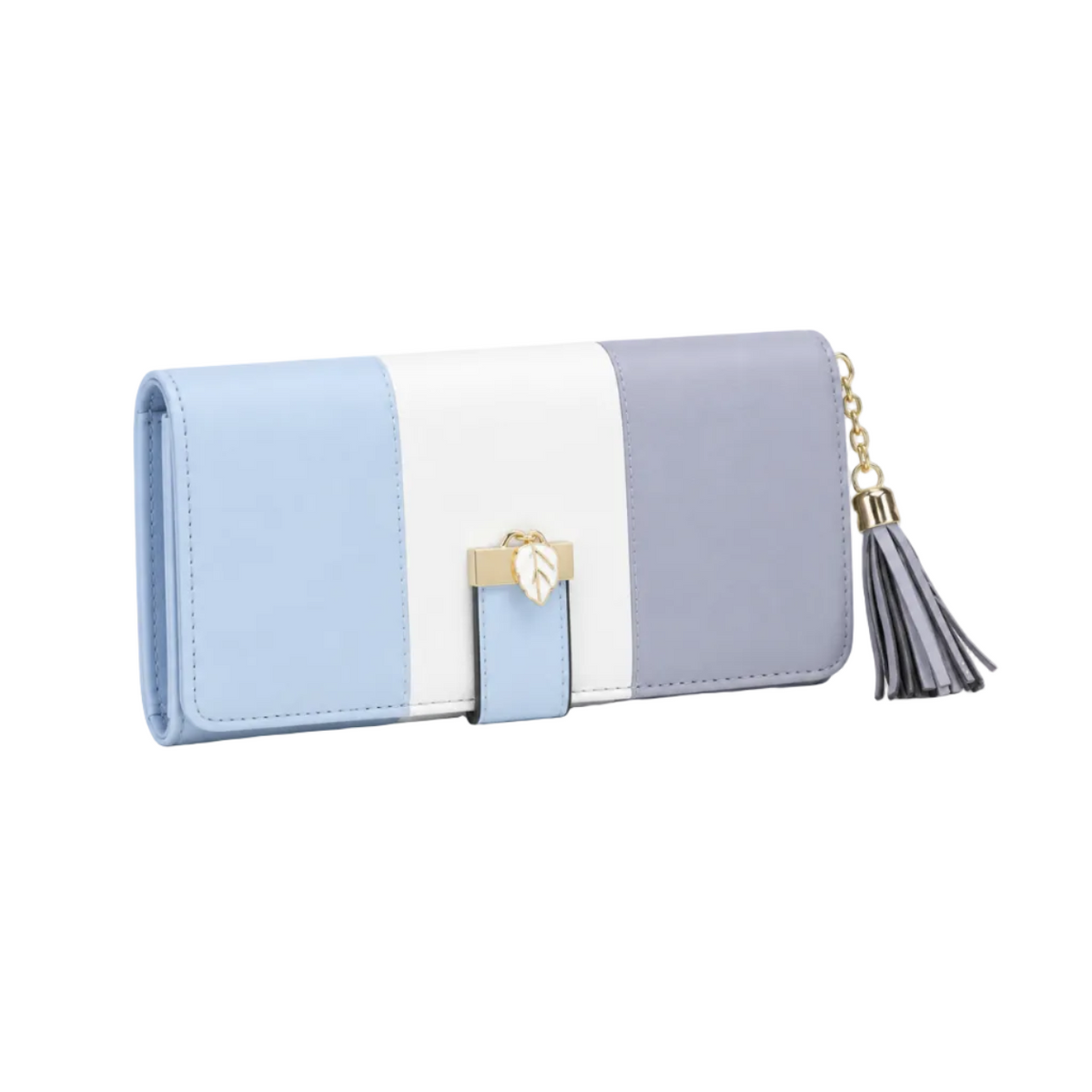 Pastel Color Block Wallet With Tassel-1