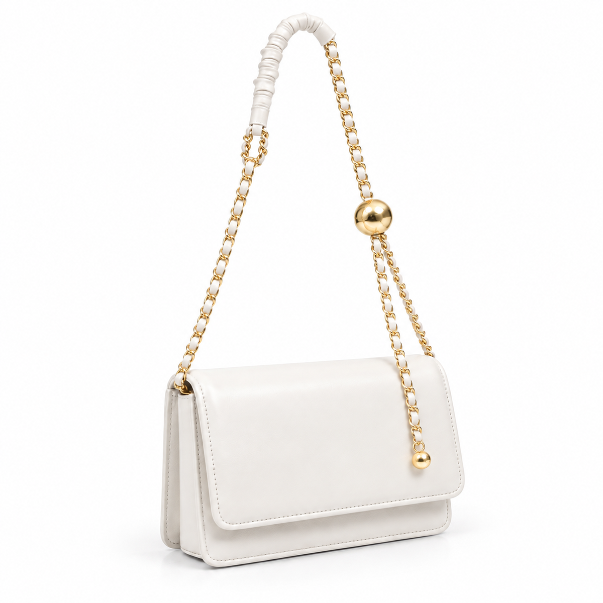 Elegant White Gold Chain Shoulder Bag-1