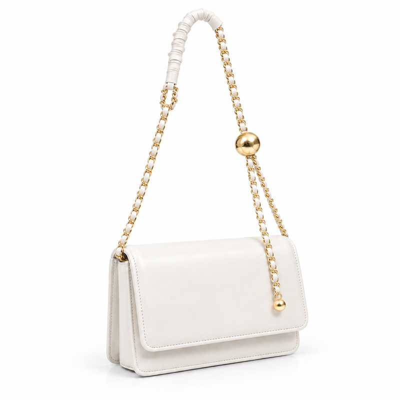 Elegant White Gold Chain Shoulder Bag-1