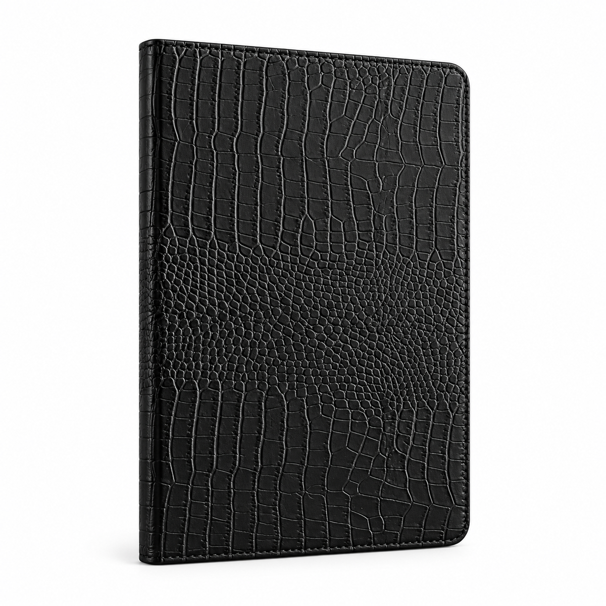 Black Crocodile Textured Tablet Folio Case-1