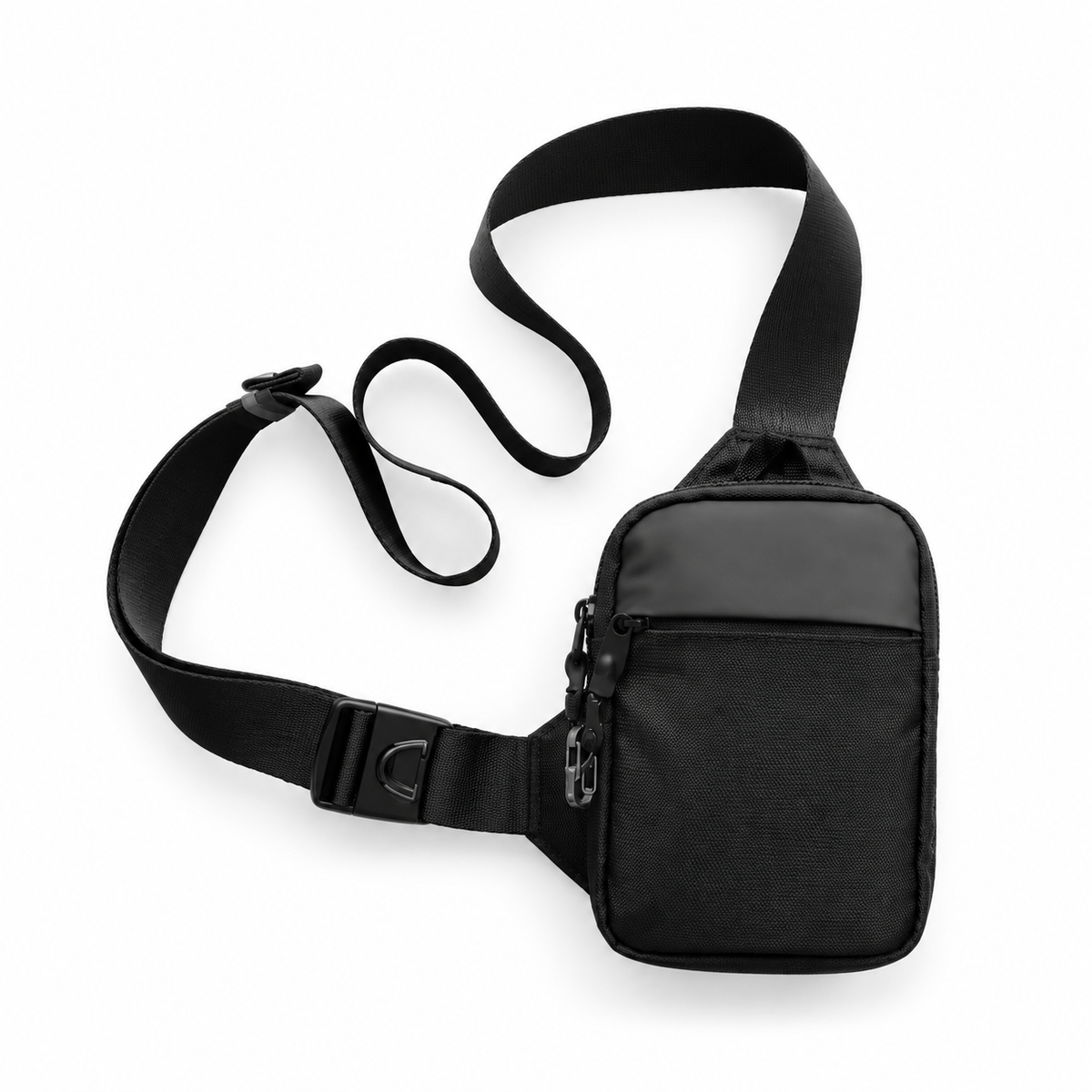 Black Compact Everyday Crossbody Sling Bag-4