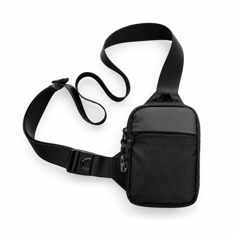 Black Compact Everyday Crossbody Sling Bag-4