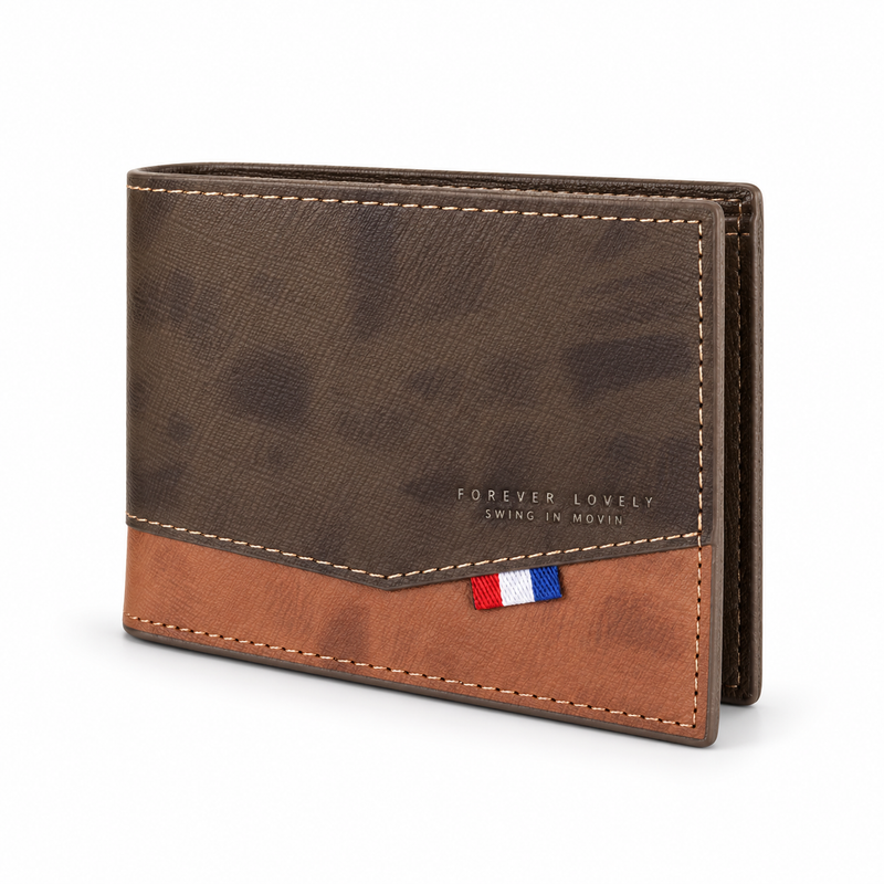 Classic Brown Contrast Panel Bifold Wallet-3
