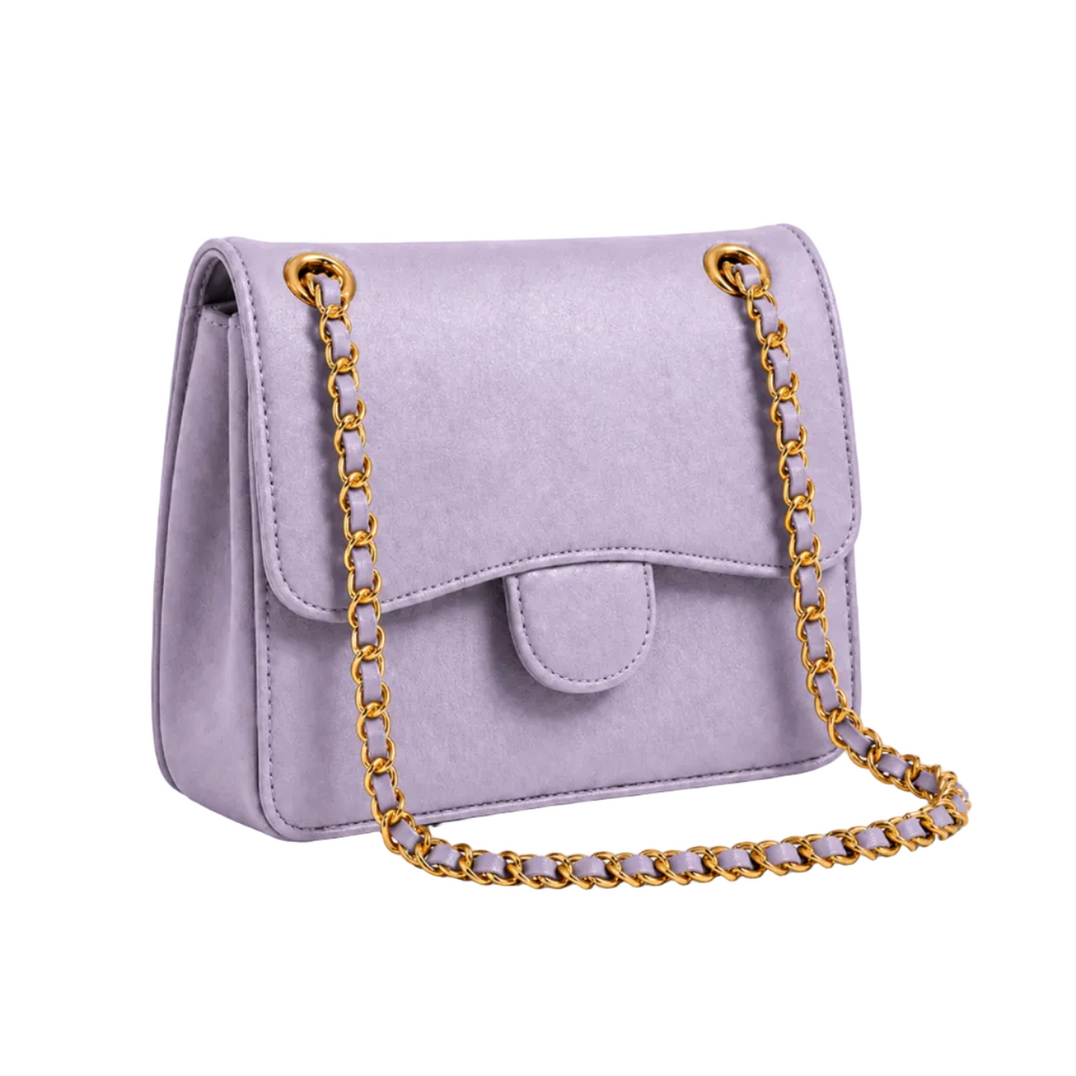Lavender Textured Chain Strap Shoulder Bag-1