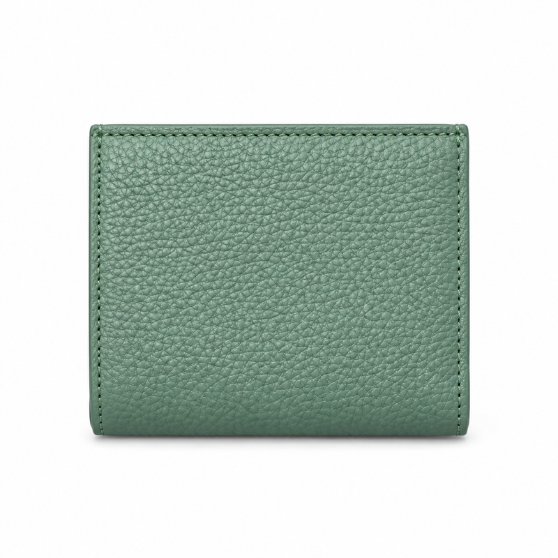 Sage Green Textured Snap Cardholder Wallet-2